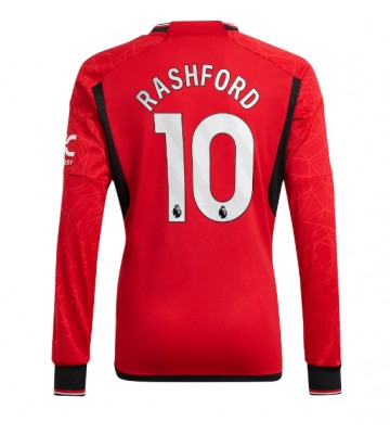 Manchester United Marcus Rashford #10 Koszulka Podstawowych 2023-24 Długi Rękaw